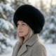 Шапка от лисица Черна 