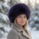 Шапка от енот Лилава