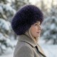 Шапка от енот Лилава