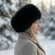 Шапка от лисица Черна 